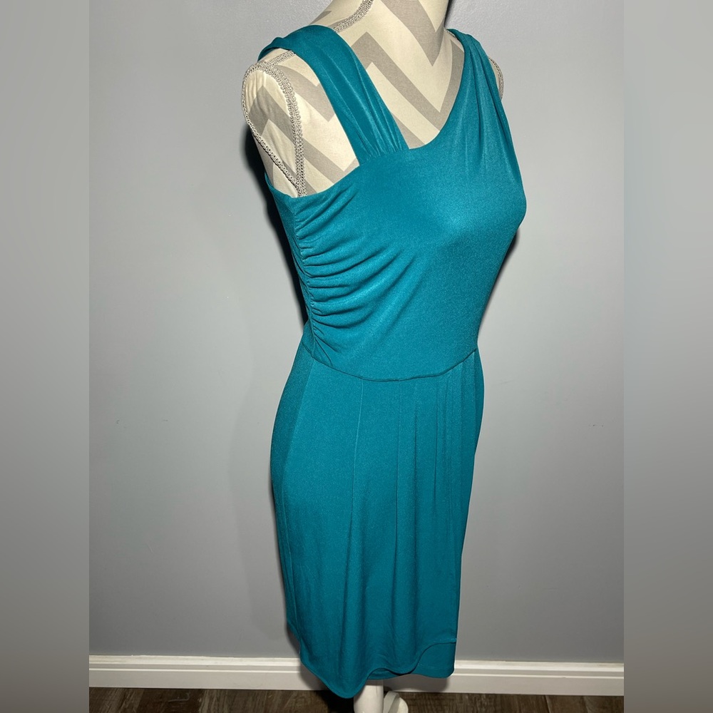 Calvin Klein One Shoulder Teal Dress - Picture 6 of 12